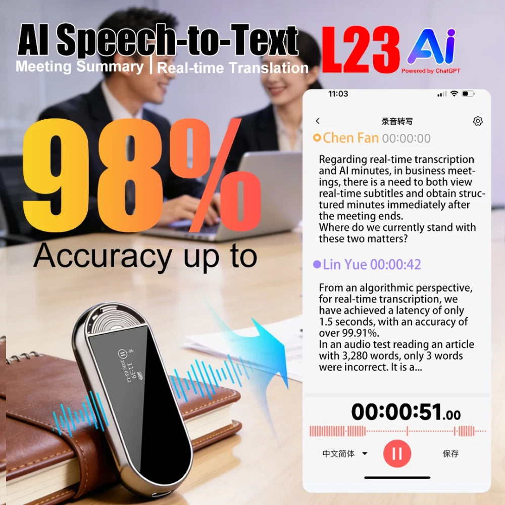 Mini Magnetic AI Voice Recorder