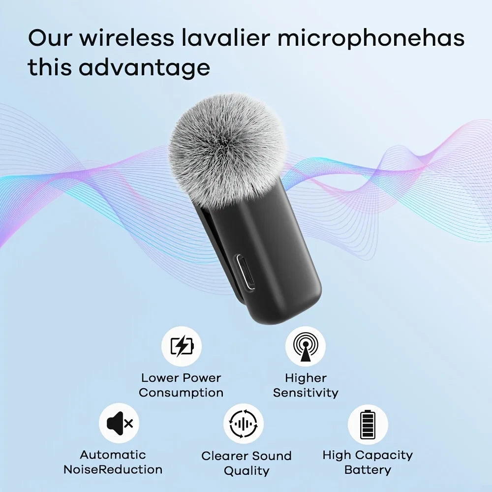 Wireless Windproof Lavalier Microphone