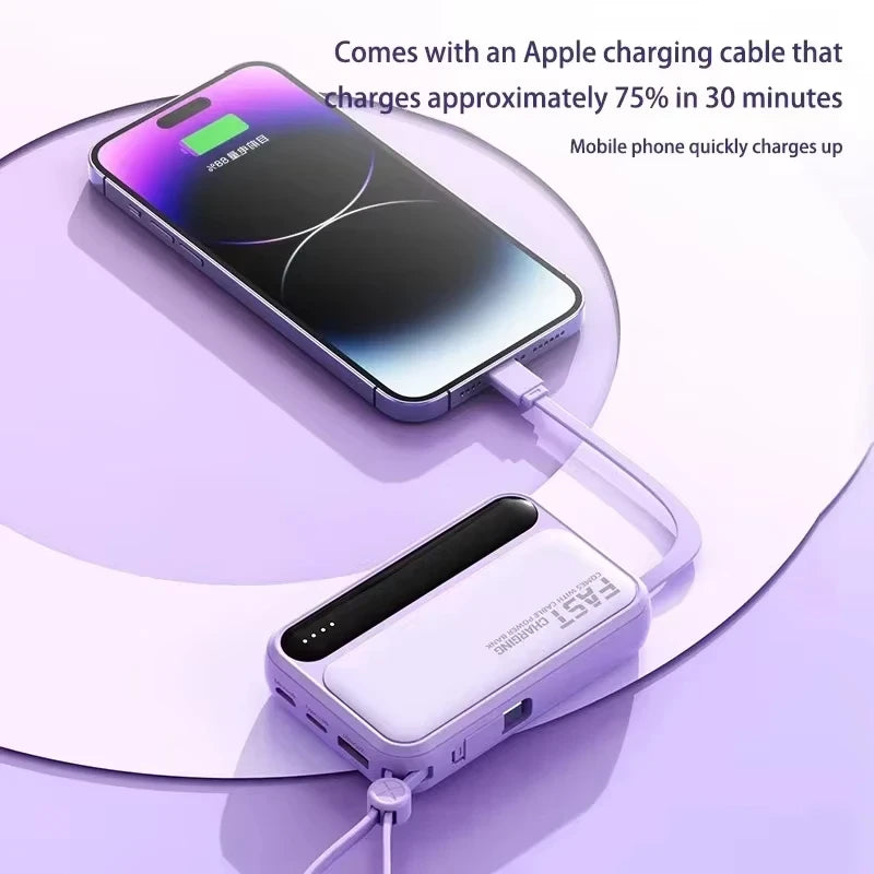 Lenovo Portable Power Bank with Built-in Cables