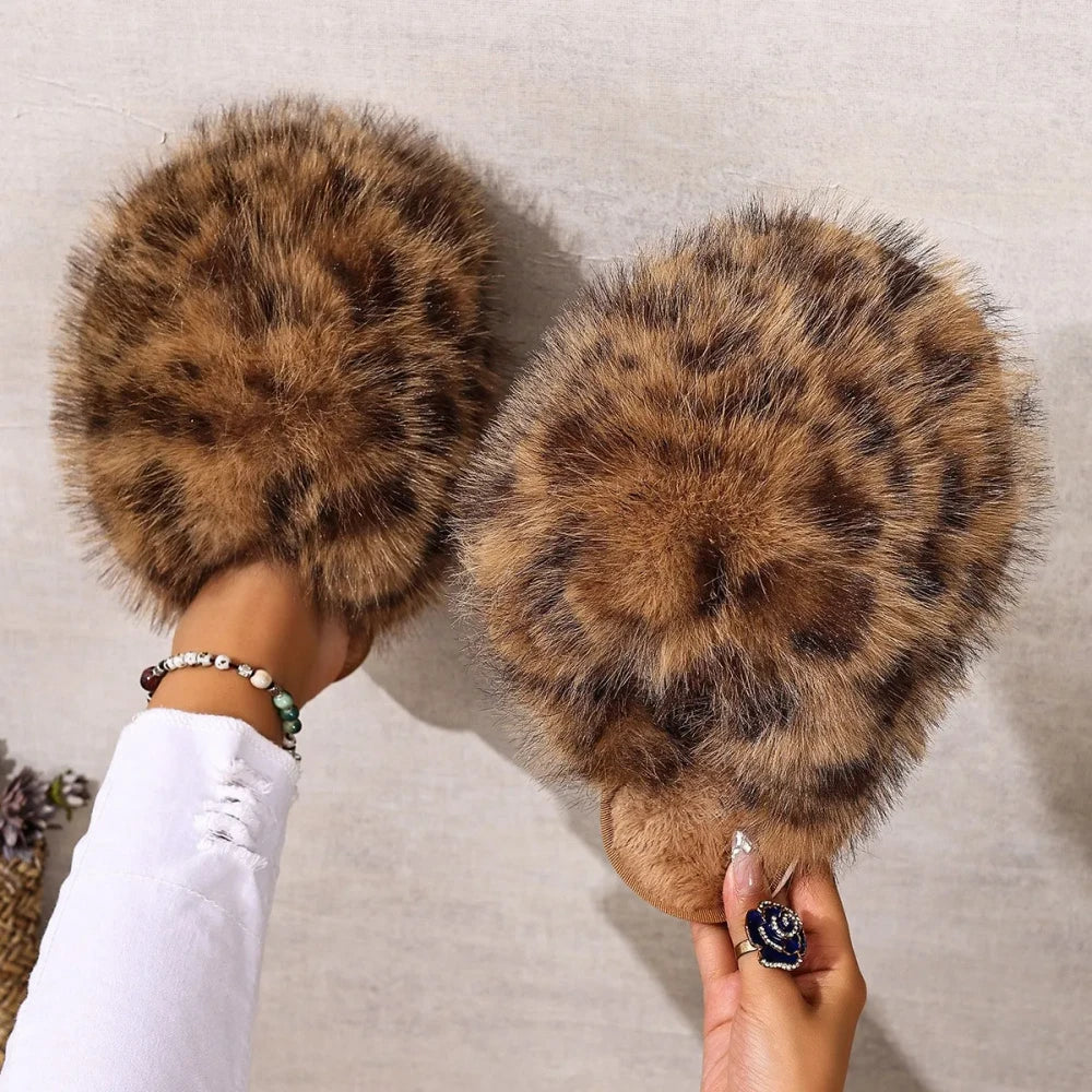 Faux Fur Indoor Fluffy Slippers