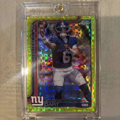 Topps Chrome Rookie Green X-Fractor Jaxson Dart Giants #306 Football