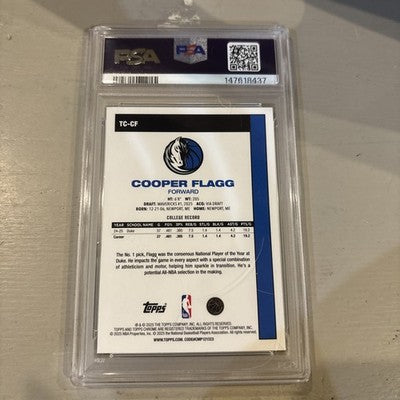 2025 Topps 1980-81 Chrome Silver Pack Rookie Cooper Flagg Mavericks TC-CF PSA 10