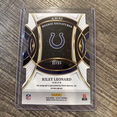 2025 Select Riley Leonard Rookie Signature Die Cut /25 Tie Dye