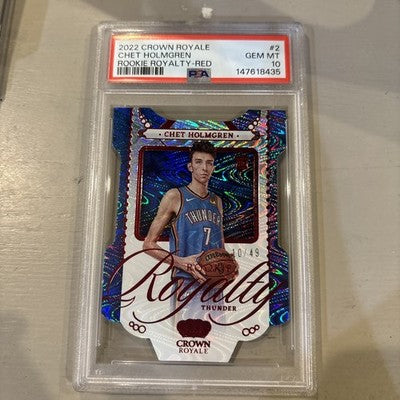 Panini 2022 Crown Royale Chet Holmgren Rookie Royalty Red  /49 PSA 10