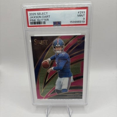 2025 PANINI SELECT PINK GLITTER #293 JAXSON DART ROOKIE RC 9/15 PSA 9