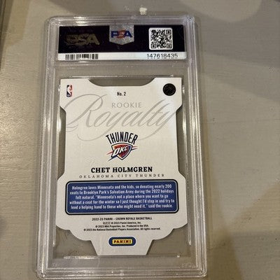 Panini 2022 Crown Royale Chet Holmgren Rookie Royalty Red  /49 PSA 10